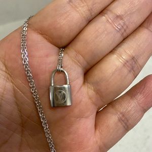 Louis Vuitton lock necklace sterling silver 925